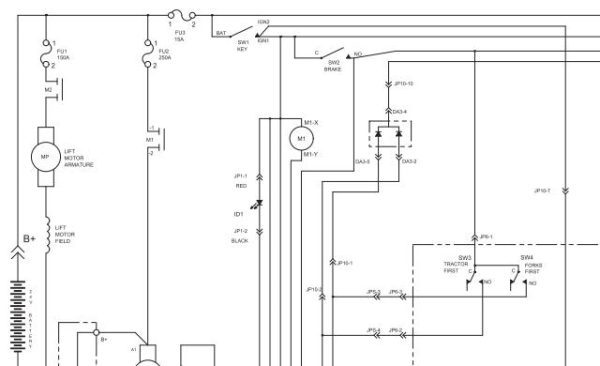 Toyota Forklift 7HBW30 Electrical Diagram 1