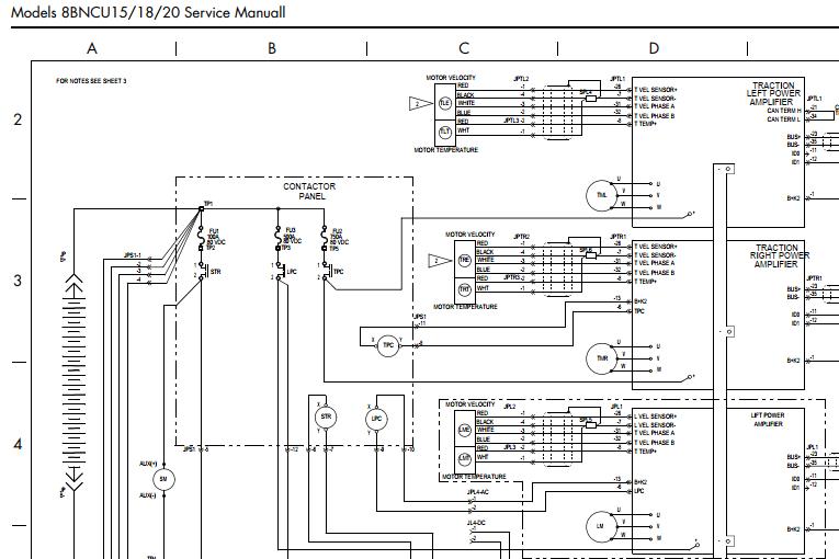 Toyota Forklift 8BNCU15 8BNCU18 8BNCU20 Wiring Schematic