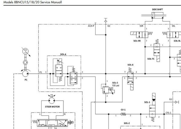 Toyota Forklift 8BNCU15 8BNCU18 8BNCU20 Wiring Schematic 1