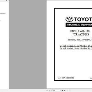 Toyota Forklift 8BRU18 8BRU23 8BDRU15 Parts Catalog