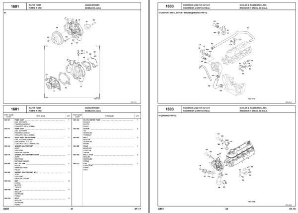 Toyota Forklift 8FGU15 to 8FGU32 8FGCU20 to 8FGCU32 Parts Catalog EN DE FR ES 1