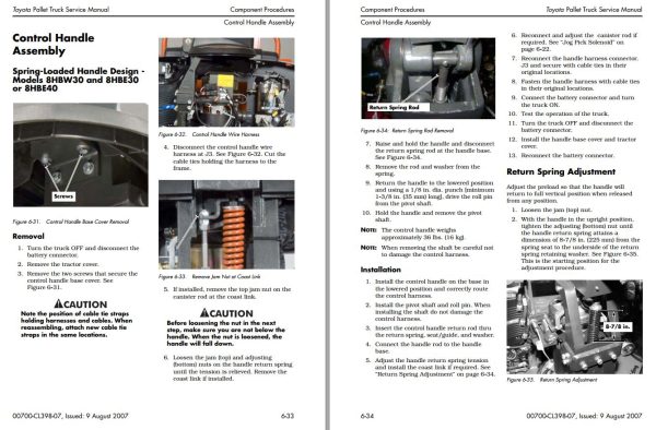 Toyota Forklift 8HBW30 8HBE30 to 8HBC40 and 8TB50 Service Manual 1
