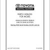 Toyota Forklift 8HBW30 to 8TB50 Parts Catalog