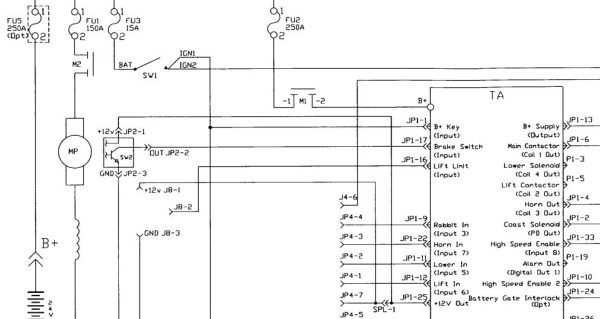 Toyota Forklift 8TB50 Electrical Schematic 1