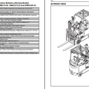 Toyota forklift 8FBCHU25 8FBCU20 to 8FBCU32 Repair Manual