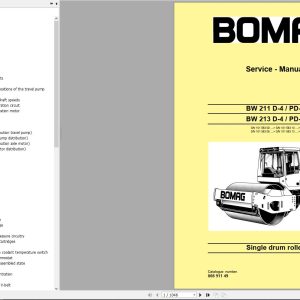 Bomag BW211D 40 BW211PD 40 Service Manual Service Training Operating And Maintenance Instruction EN ES DE