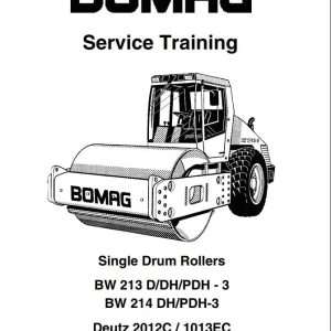Bomag BW213D DH PDH 3 Service Training Instruction For Repair Operating And Maintenance Instruction