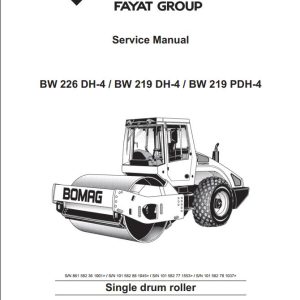 Bomag BW219DH 4 Service Training Service Manual Operating And Maintenance Instruction EN ES FR