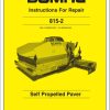 Bomag Machinery 815 2 Operating Instructions Spare Parts Catalog Instruction For Repair