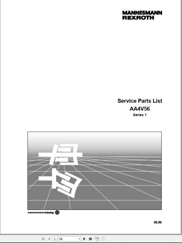 Bomag Machinery AA4V56 Service Parts List