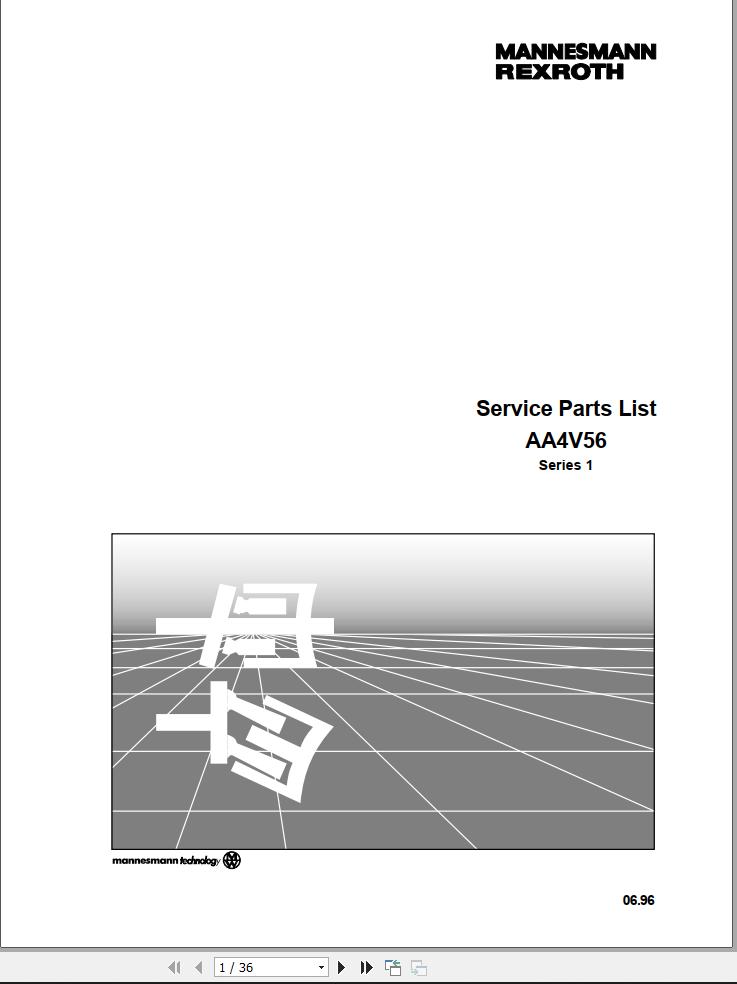 Bomag Machinery AA4V56 Service Parts List