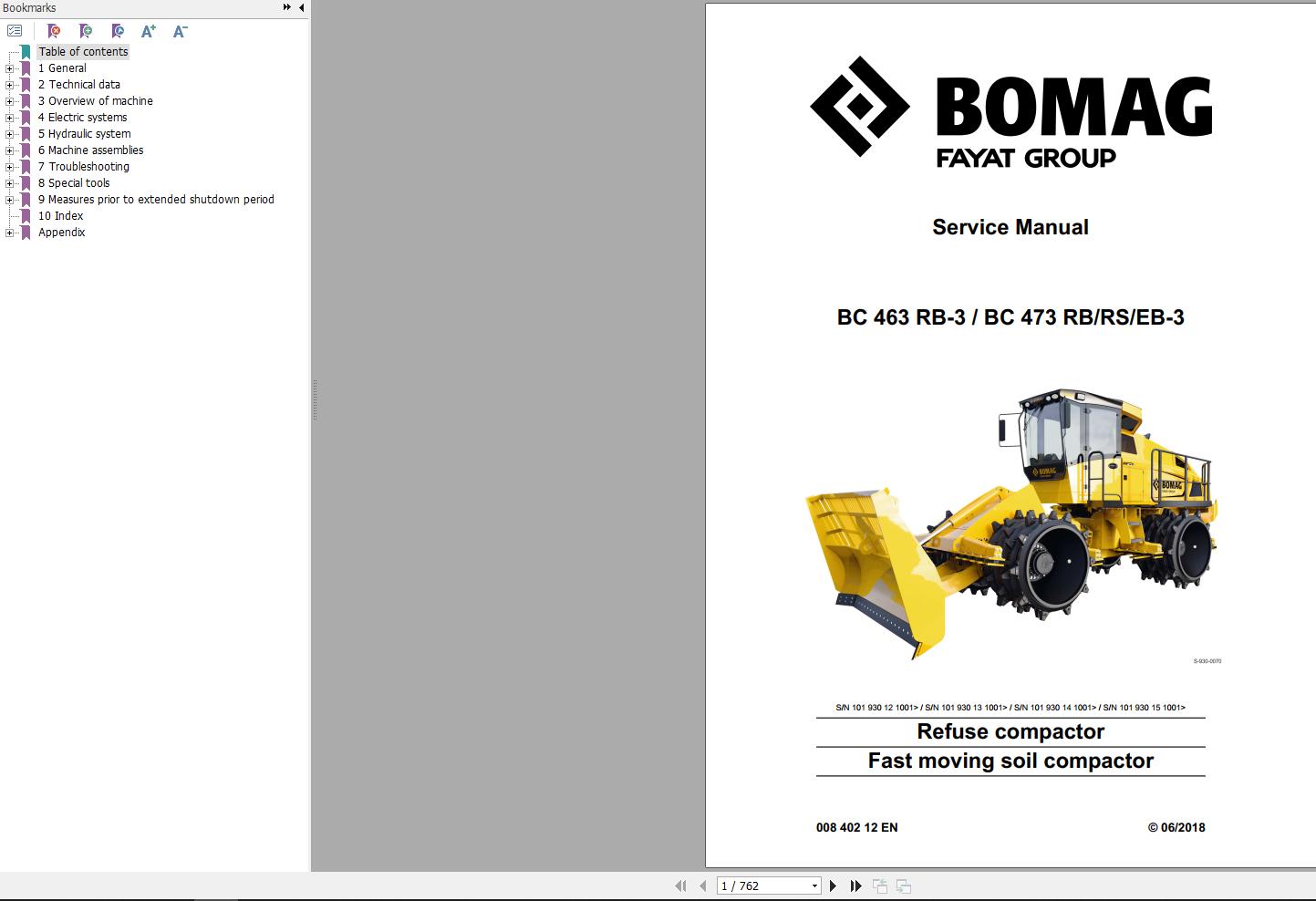 Bomag Machinery BC463 RB 3 Service Manual