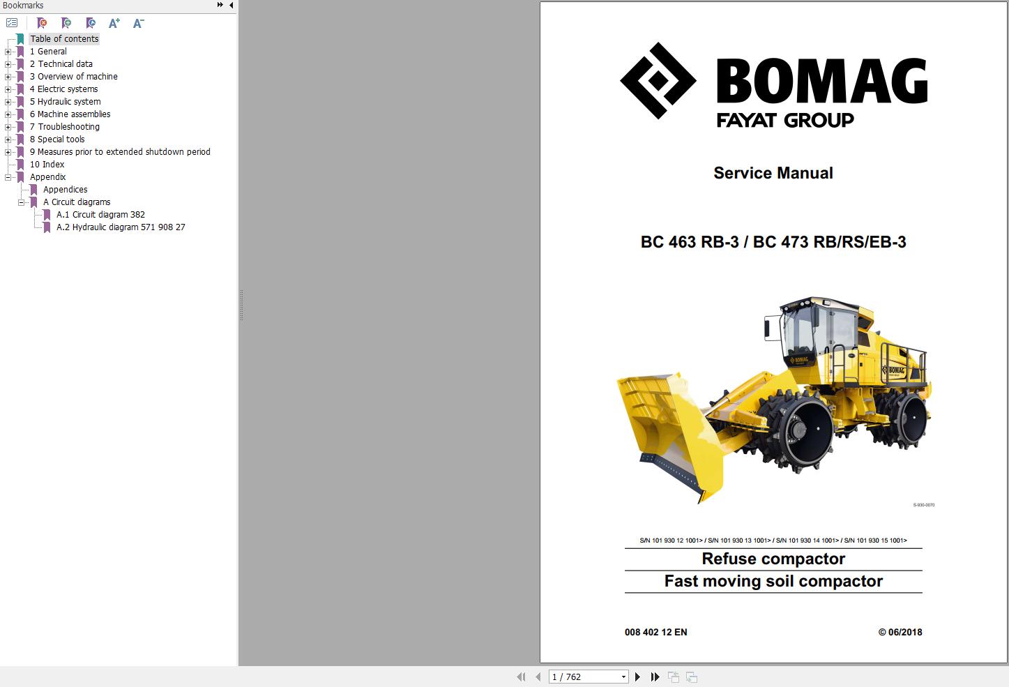 Bomag Machinery BC473 RB 3 Service Manual