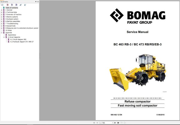 Bomag Machinery BC473 RS 3 Service Manual