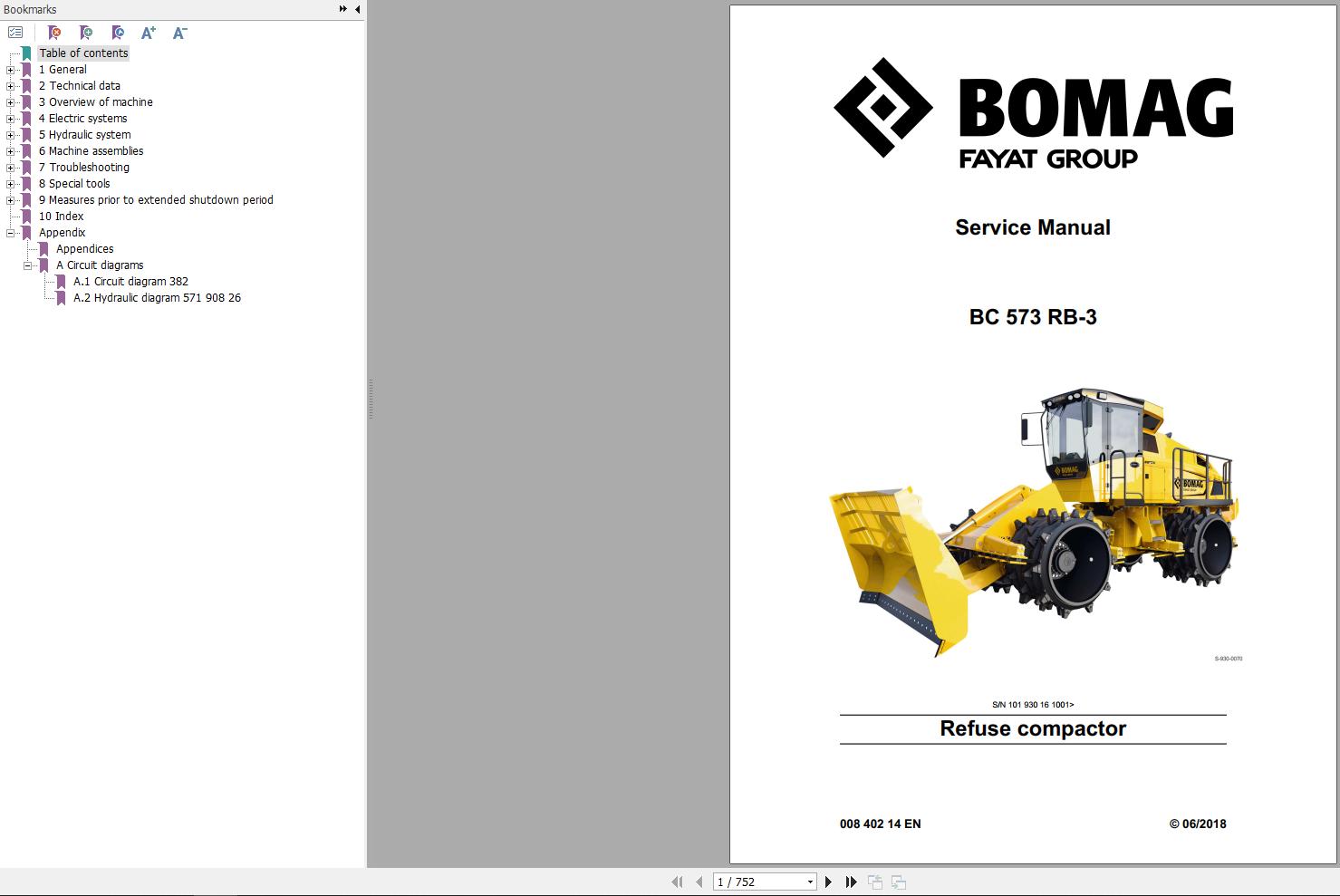 Bomag Machinery BC573 RB 3 Service Manual