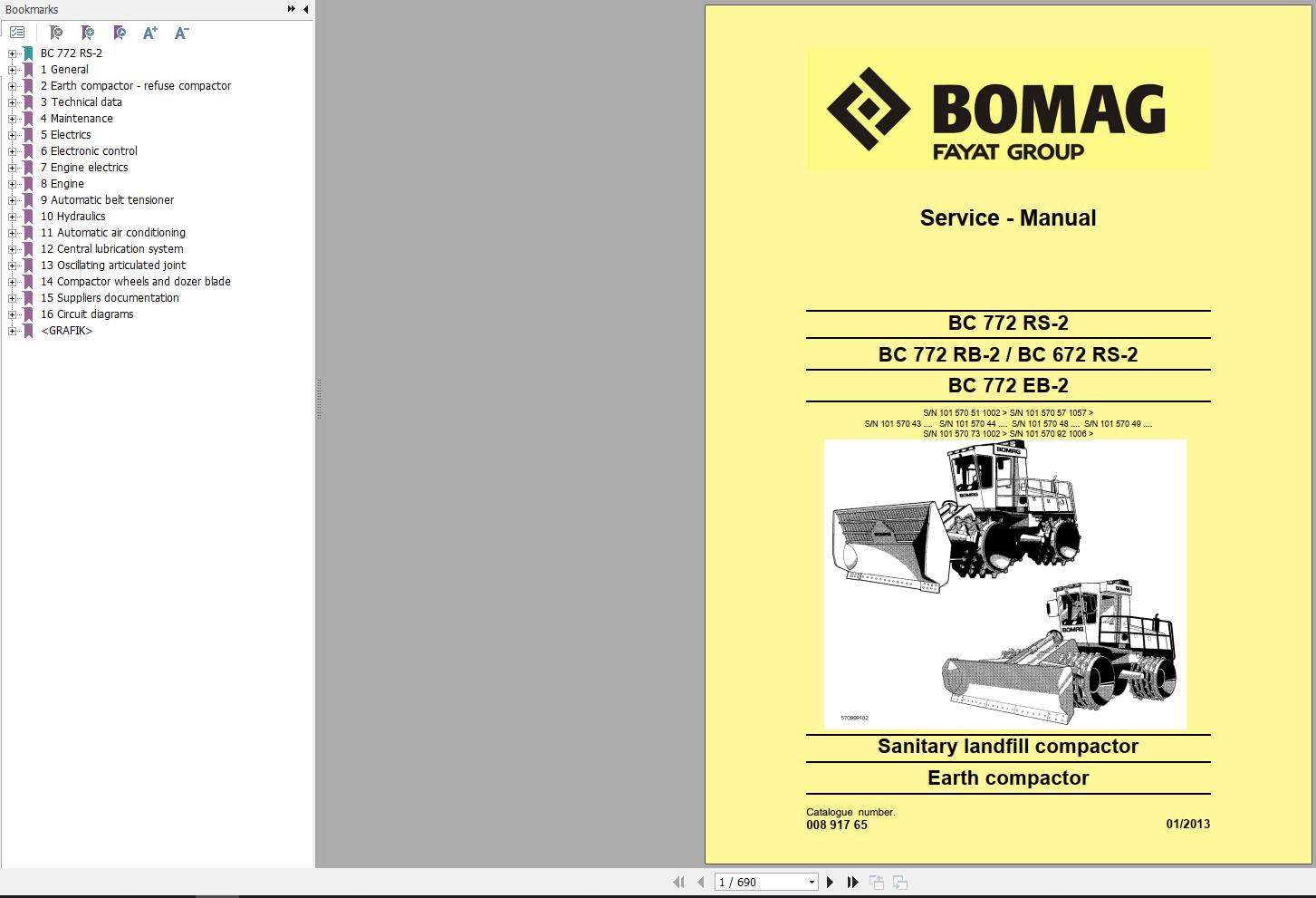 Bomag Machinery BC672 RB 2 Service Manual