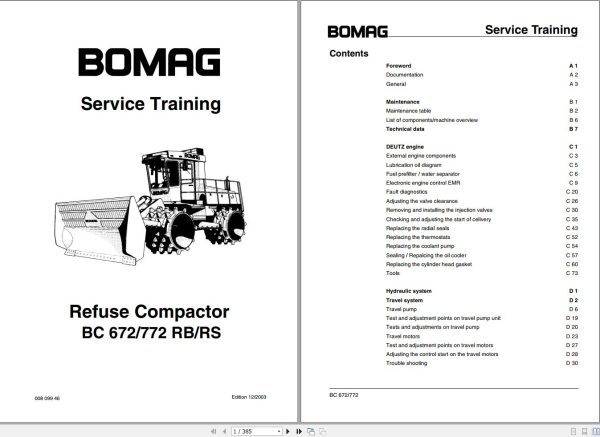 Bomag Machinery BC672 RS Service Training