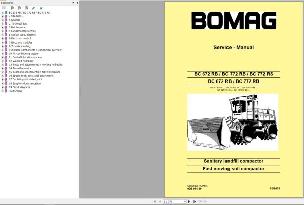 Bomag Machinery BC672 Service Manual