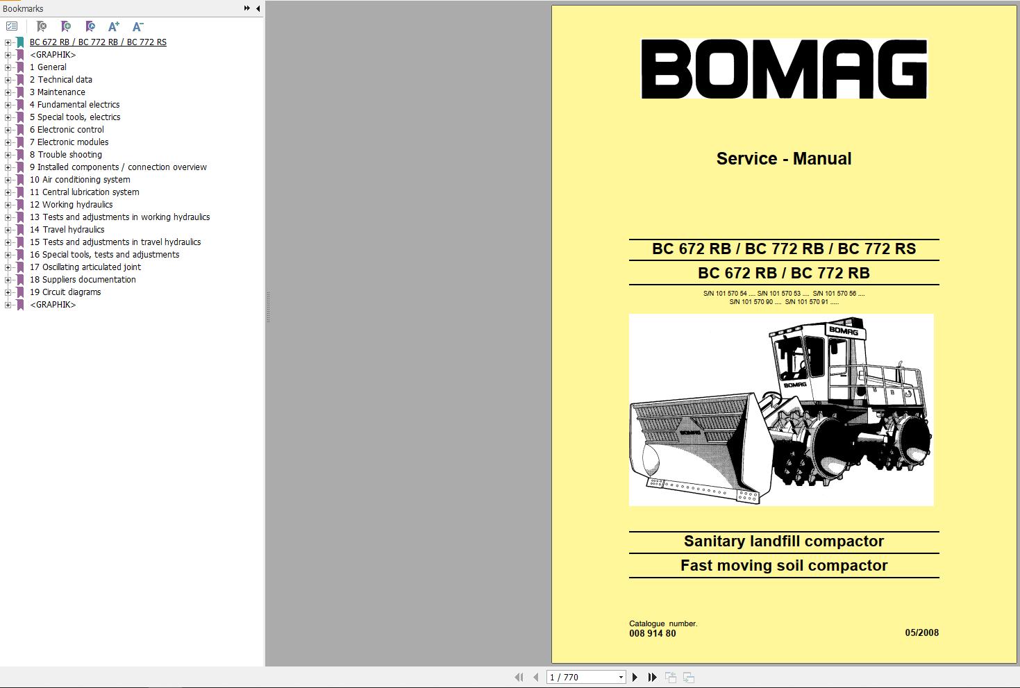 Bomag Machinery BC672 Service Manual