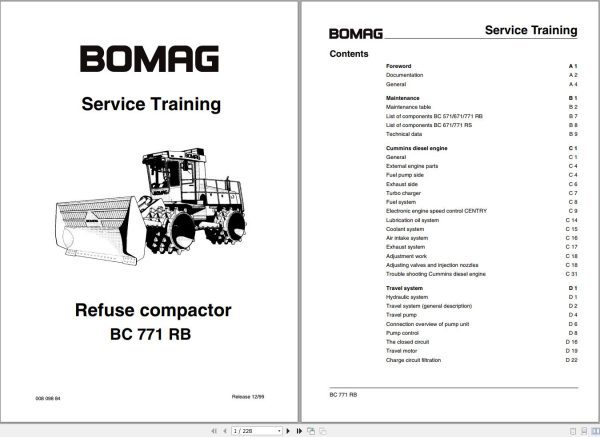 Bomag Machinery BC771 RB Service Training