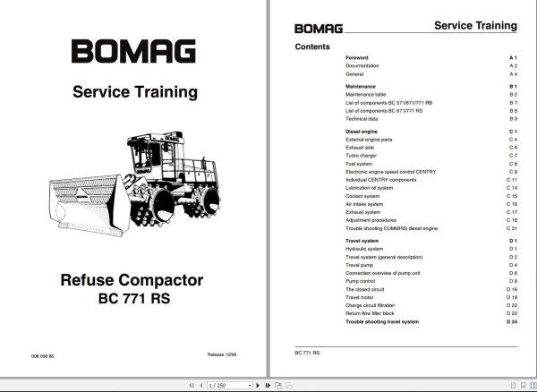 Bomag Machinery BC771 RS Service Training