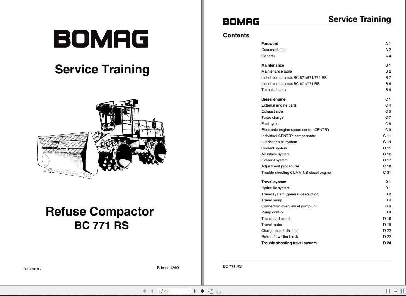 Bomag Machinery BC771 RS Service Training