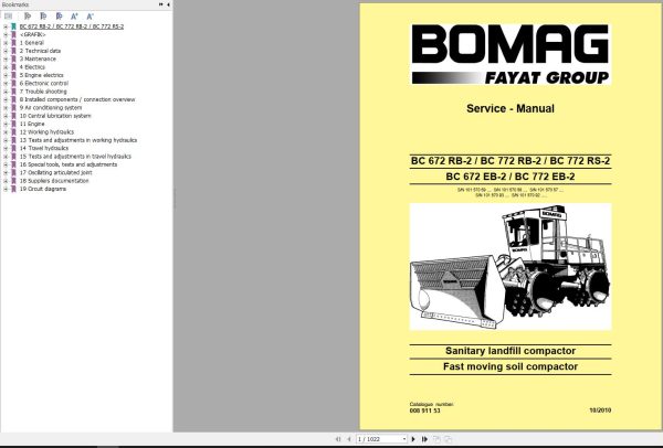 Bomag Machinery BC772 EB 2 Service Manual Service Training