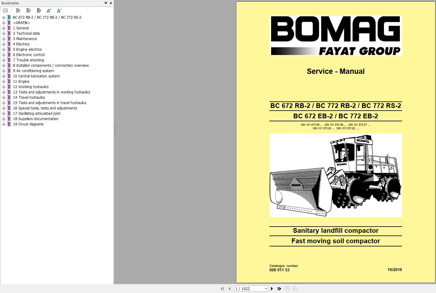 Bomag Machinery BC772 RB 2 Service Manual Service Training