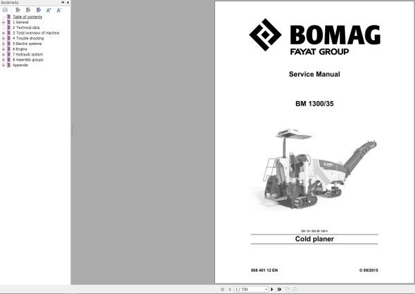 Bomag Machinery BM1300 35 Service Manual