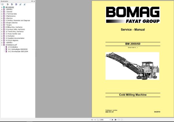 Bomag Machinery BM2000 60 Operating And maintenance Instruction Servie Manual RU EN