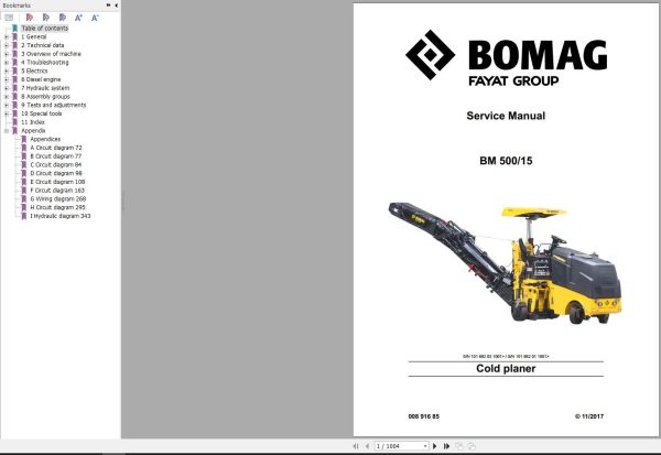 Bomag Machinery BM500 15 Service Manual Service Training