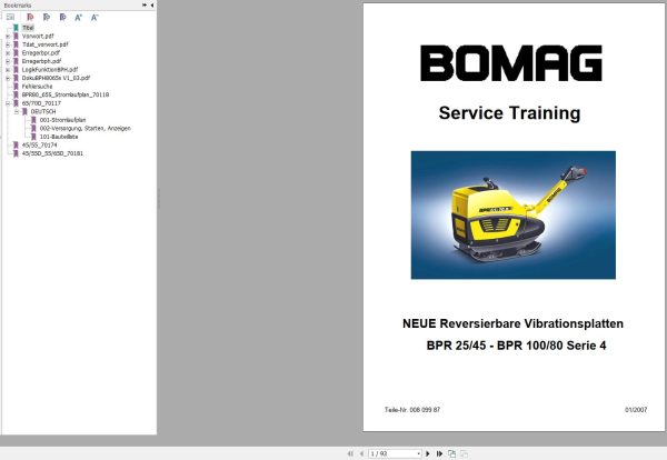 Bomag Machinery BPR100 4 BPR80 4 Service Training DE