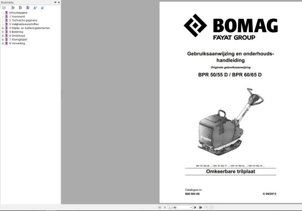 Bomag Machinery BPR50D Operating And Maintenance Manual NL