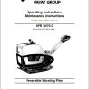 Bomag Machinery BPR70 BPR70D Maintenance Manual Electrical Schematic Operating Instructions EN DE NL