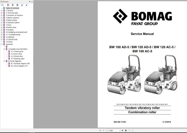Bomag Machinery BW100AC 5 Service Manual