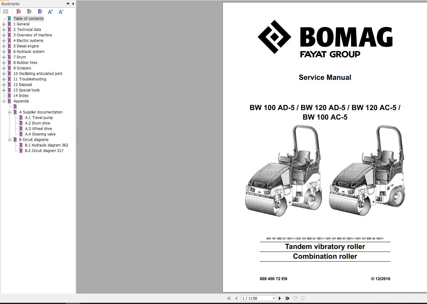 Bomag Machinery BW100AC 5 Service Manual