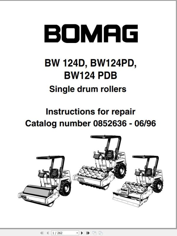 Bomag Machinery BW124D BW124PD BW124PDB Instructions For Repair