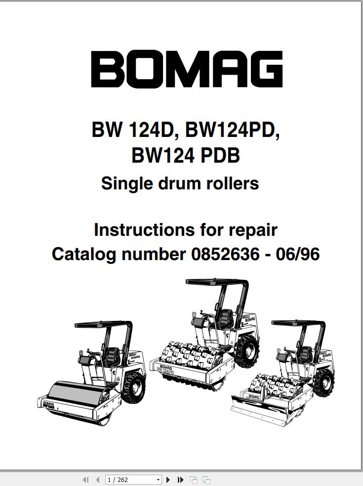 Bomag Machinery BW124D BW124PD BW124PDB Instructions For Repair