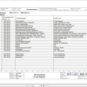 Bomag Machinery BW141 4...BW203 4 Electrical Circuit Diagram EN DE