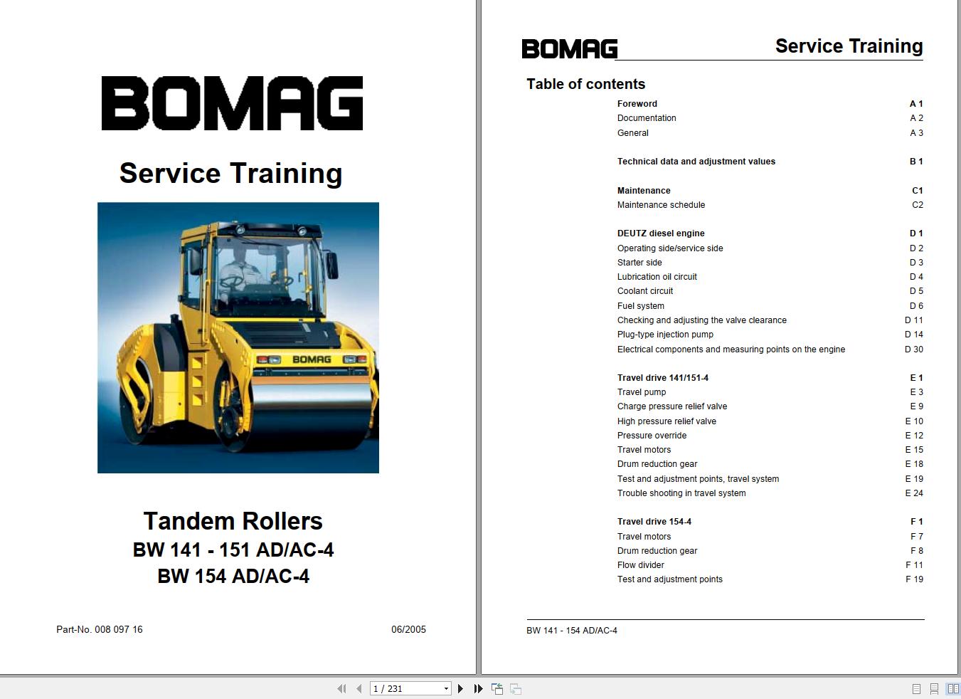 Bomag Machinery BW141AC 4 Service Training