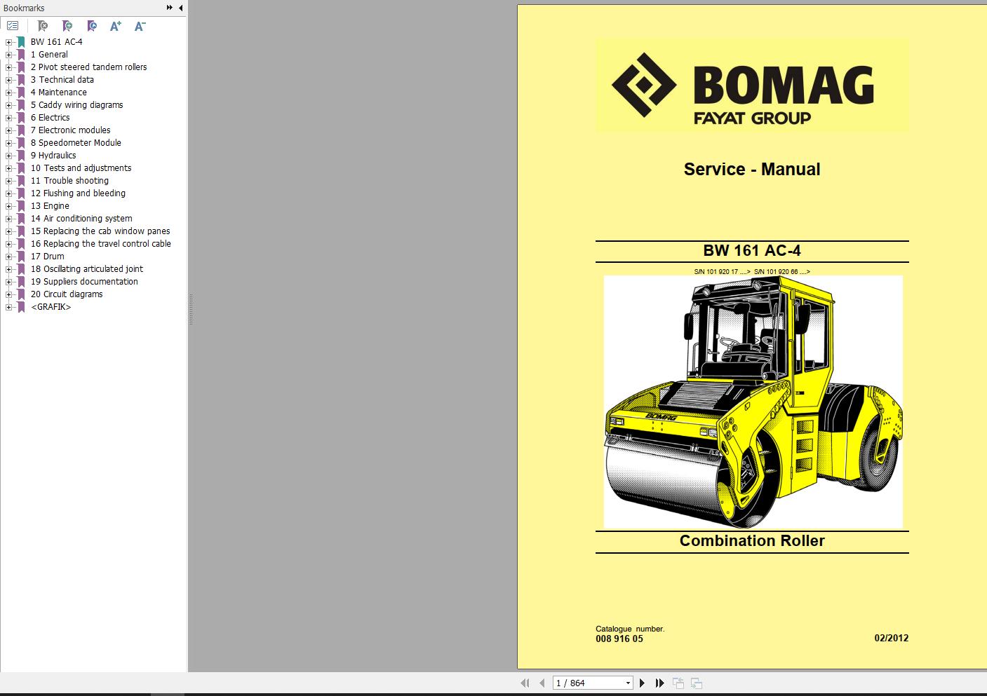 Bomag Machinery BW161AC 4 Service Manual
