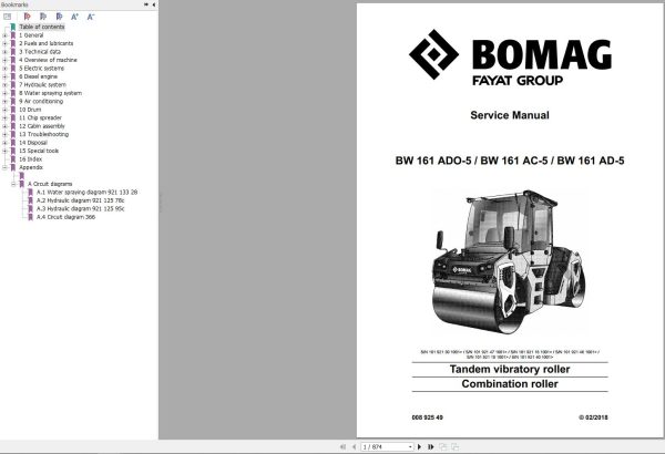Bomag Machinery BW161ADO 5 Service Manual