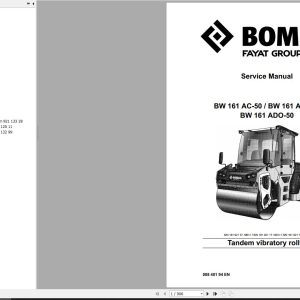 Bomag Machinery BW161ADO 50 Service Manual Service Training