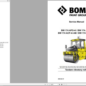 Bomag Machinery BW174 AP AM 4f Service Manual Service Training