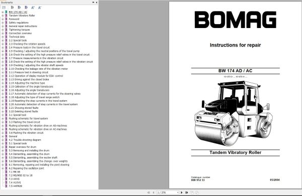 Bomag Machinery BW174AD Instructions For Repair