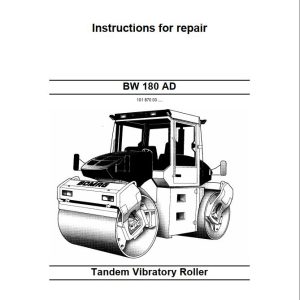 Bomag Machinery BW180AD Instructions For Repair