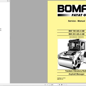 Bomag Machinery BW190AD 4 Service Manual Service Training Operating And Maintenance Instructions EN RU