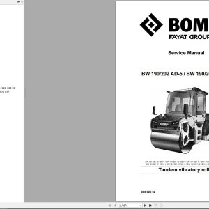 Bomag Machinery BW190AD 5 Service Manual