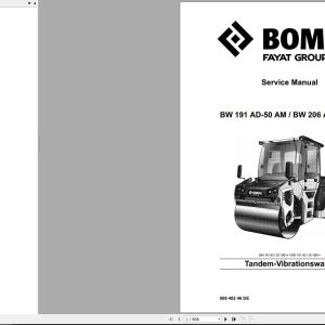 Bomag Machinery BW191 AD 50 AM Service Manual DE