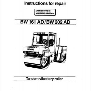Bomag Machinery BW202AD Instructions For Repair
